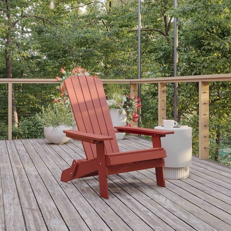 All-Weather Folding Adirondack Chair In Red